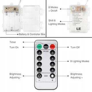 LED Lichtgordijn 3x3m 300 Warm Wit 8 Standen USB Binnen Buiten — miniatuur 2