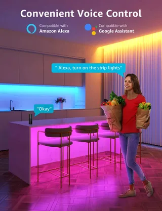 LE Smart LED Strip 5M RGB IP65 Alexa Google Home — miniatuur 2