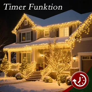 SOAGRC LED Lichtsnoer Buiten 486 LED Warm Wit Afstandsbediening 12m IP44 — miniatuur 6