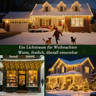 SOAGRC LED Lichtsnoer Buiten 486 LED Warm Wit Afstandsbediening 12m IP44 — miniatuur 8