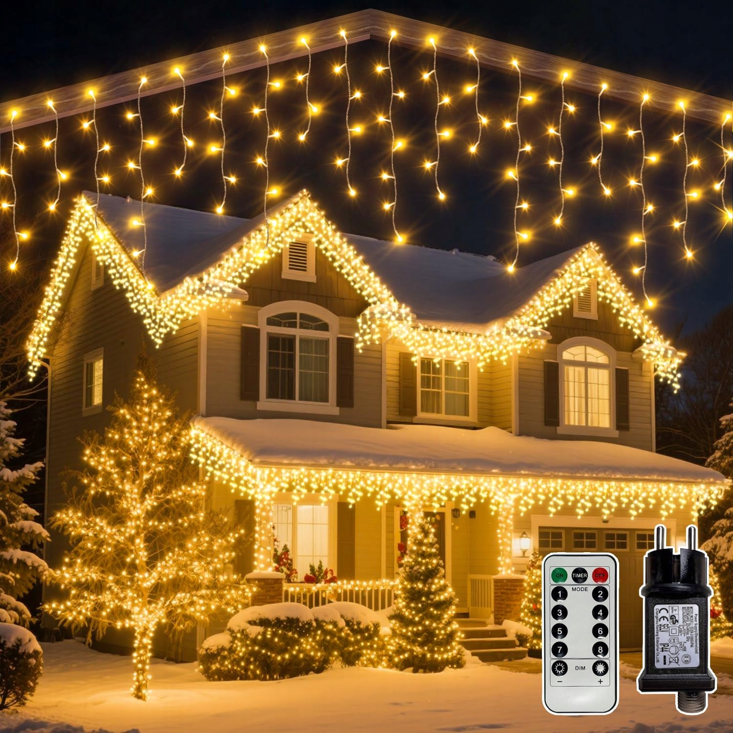 SOAGRC LED Lichtsnoer Buiten 486 LED Warm Wit Afstandsbediening 12m IP44