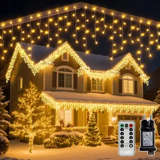 SOAGRC LED Lichtsnoer Buiten 486 LED Warm Wit Afstandsbediening 12m IP44 — miniatuur 1
