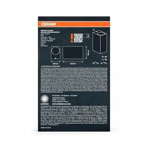 OSRAM Endura Classic Square Updown Buitenwandlamp GU10 IP44 Zwart — foto 5
