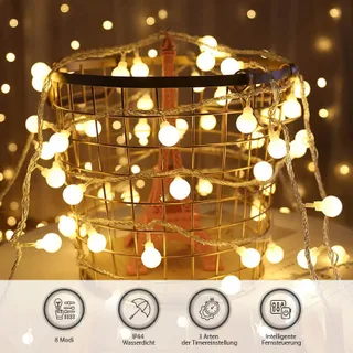 LED Lichtketting 27M 200 LED Binnen Buiten Tuinverlichting — miniatuur 2