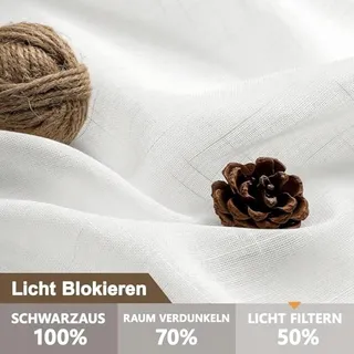 CUCRAF Voile Gordijnen met Oogjes Slaapkamer Woonkamer Wit 2 Stuks — miniatuur 2