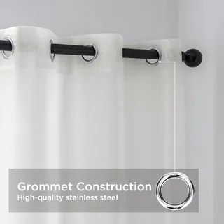 CUCRAF Voile Gordijnen met Oogjes Slaapkamer Woonkamer Wit 2 Stuks — miniatuur 3