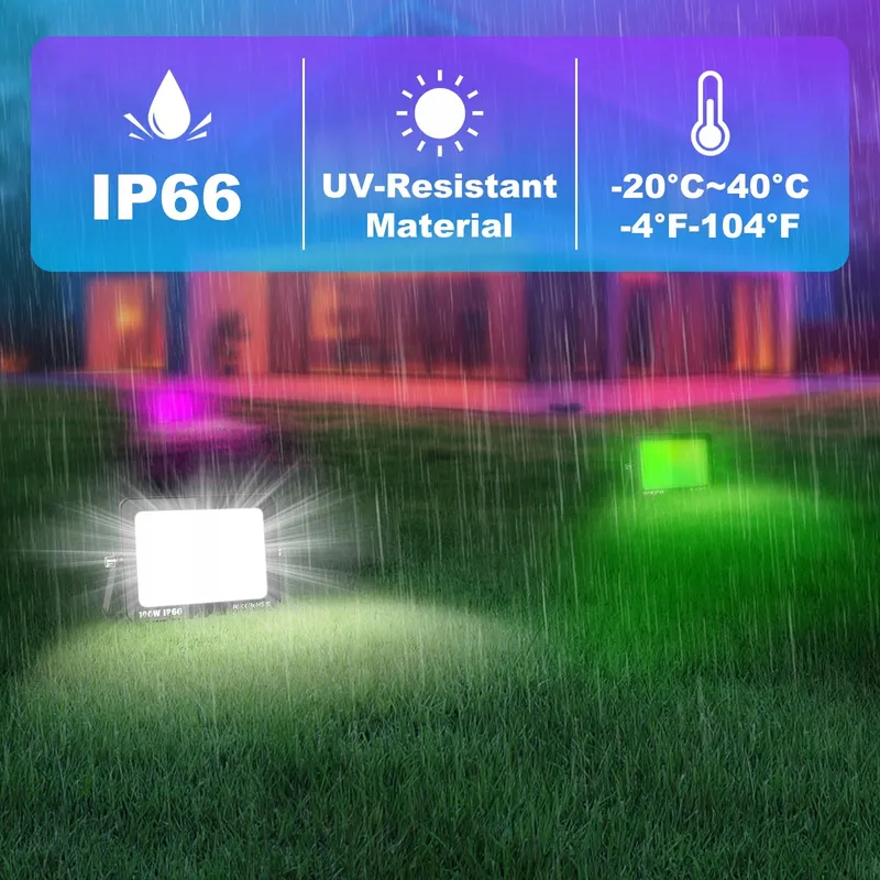 SKYWORLD 2x30W RGB LED Schijnwerper Smart APP Waterdicht — foto 6