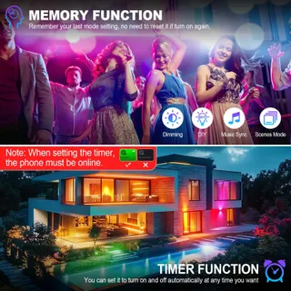 SKYWORLD 2x30W RGB LED Schijnwerper Smart APP Waterdicht — miniatuur 4
