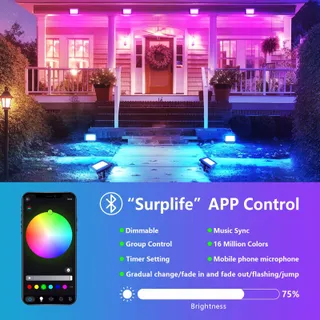SKYWORLD 2x30W RGB LED Schijnwerper Smart APP Waterdicht — miniatuur 3