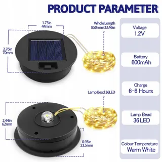 AKYNITE Solar Reservedeksel 7cm Buitenlampen IP44 LED — miniatuur 2