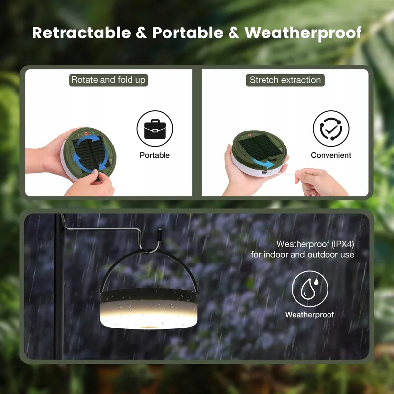 YIZHET Solar LED Lichtsnoer 10m Camping Waterdicht Tuin — foto 7
