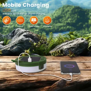 YIZHET Solar LED Lichtsnoer 10m Camping Waterdicht Tuin — miniatuur 6