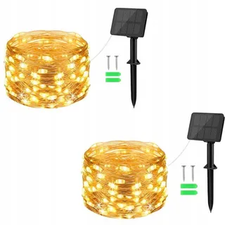 GCSTNN Solar Lichtsnoer 2x5M 50 LED IP65 Tuin Balkon — miniatuur 1