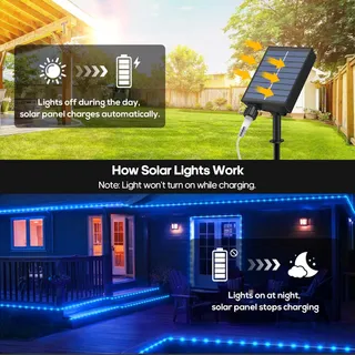 KOUSEE Solar LED Lamp Buiten IP65 12m 100 LED Tuinverlichting — miniatuur 3