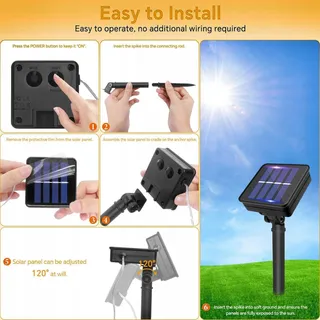 KOUSEE Solar LED Lamp Buiten IP65 12m 100 LED Tuinverlichting — miniatuur 6