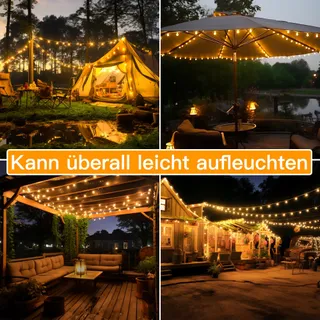 OLLNY Solar Lichtsnoer Buiten 5M 30 LED IP65 8 Modi — miniatuur 6