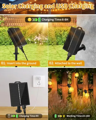 BOWFAR Solar Lichtketting 6M 10+1 G40 IP68 Tuinverlichting — miniatuur 8