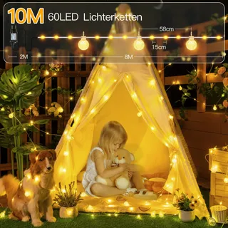 OLLNY LED Lichtsnoer Buiten 10M Afstandsbediening Timer 8 Modi Waterdicht — miniatuur 2