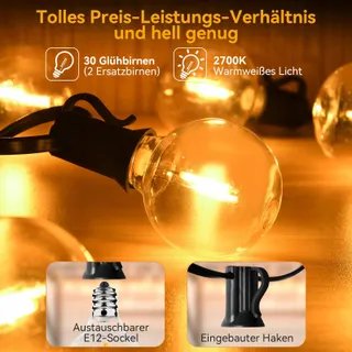 AVANLO LED Lichtketting Buiten 15M Waterdicht Tuin Balkon Bruiloft Feest — miniatuur 6