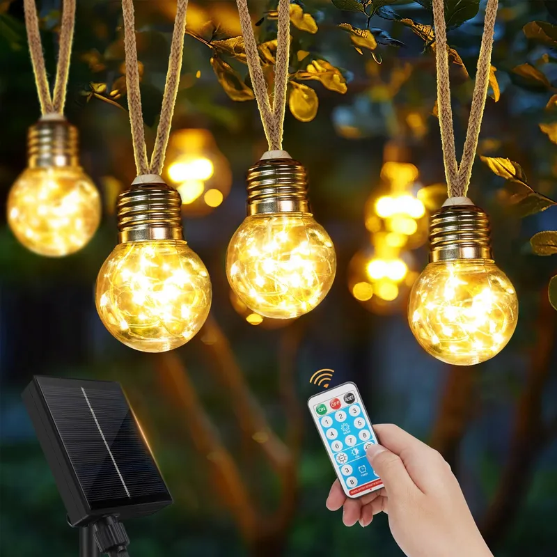 GOFFII Solar Lichtketting 20 Lampen G40 12,5M Tuin Balkon — foto 1