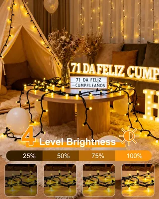 KINAMY Lichtsnoer Buiten 20M 200 LED Warmwit USB Oplaadbaar — miniatuur 4