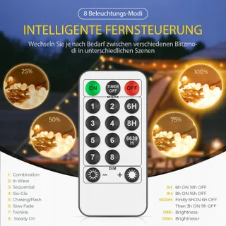 LED Lichtsnoer 15M 100 LED Binnen Buiten IP44 Waterdicht — miniatuur 3