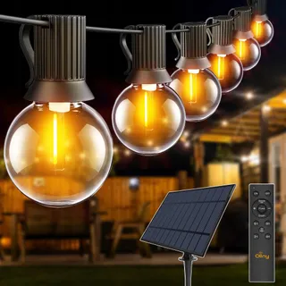OLLNY Solar Lichtsnoer 10M 17 LED Afstandsbediening IP65 Tuin Balkon — miniatuur 1