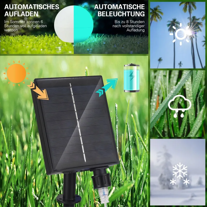 Solar Tuinlampen 6 Stuks Bollen Kleurveranderend Waterdicht — foto 5