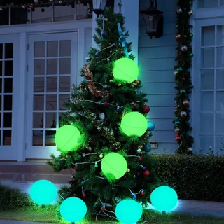 Solar Tuinlampen 6 Stuks Bollen Kleurveranderend Waterdicht — miniatuur 4