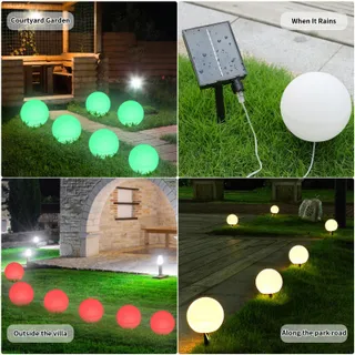 Solar Tuinlampen 6 Stuks Bollen Kleurveranderend Waterdicht — miniatuur 6