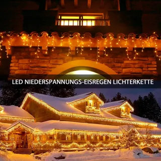 INTERGO LED Lichtgordijn 5m 200 LED Timer IP44 Waterdicht 8 Standen — miniatuur 2