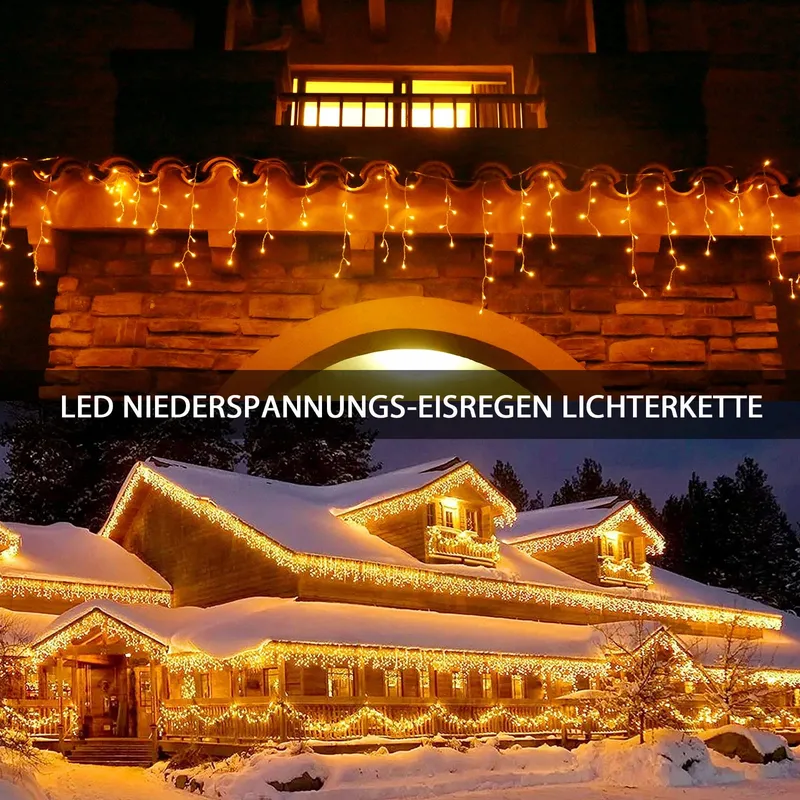 INTERGO LED Lichtgordijn 5m 200 LED Timer IP44 Waterdicht 8 Standen — foto 2