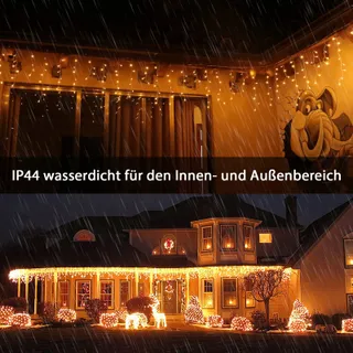 INTERGO LED Lichtgordijn 5m 200 LED Timer IP44 Waterdicht 8 Standen — miniatuur 5