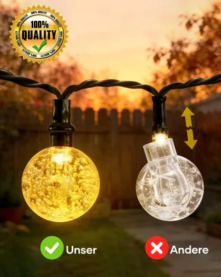 SURIGHT Solar Lichtketting Buiten 8M 30 LED 8 Standen IP65 — miniatuur 6