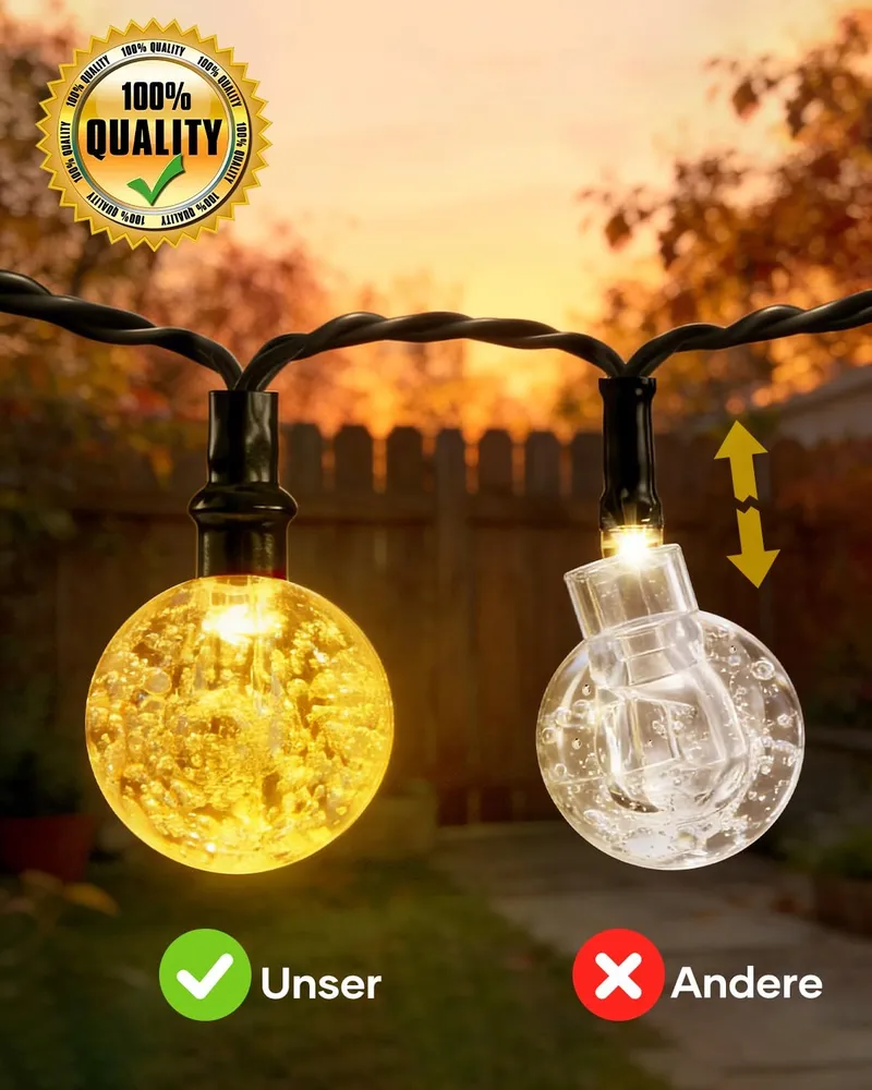 SURIGHT Solar Lichtketting Buiten 8M 30 LED 8 Standen IP65 — foto 6