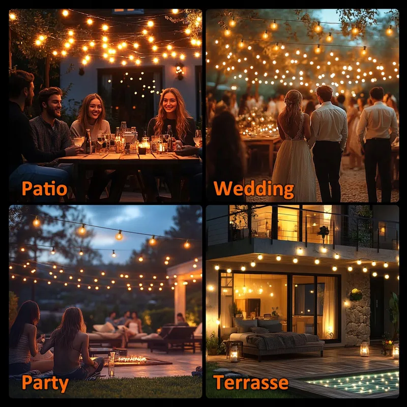 KANGTAIXIN Lichtketting 15M Timer 25+2 G40 Lampen Dimbaar — foto 7