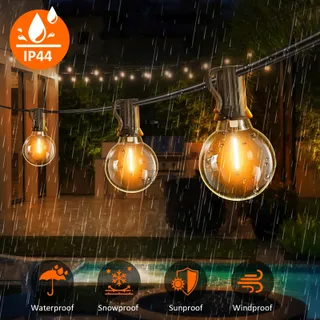 KANGTAIXIN Lichtketting 15M Timer 25+2 G40 Lampen Dimbaar — miniatuur 4