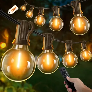 KANGTAIXIN Lichtketting 15M Timer 25+2 G40 Lampen Dimbaar — miniatuur 1