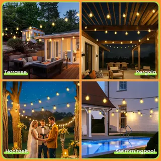 FGRYB Solar Lichtketting Buiten 15M 20+1 G40 met Afstandsbediening — miniatuur 7