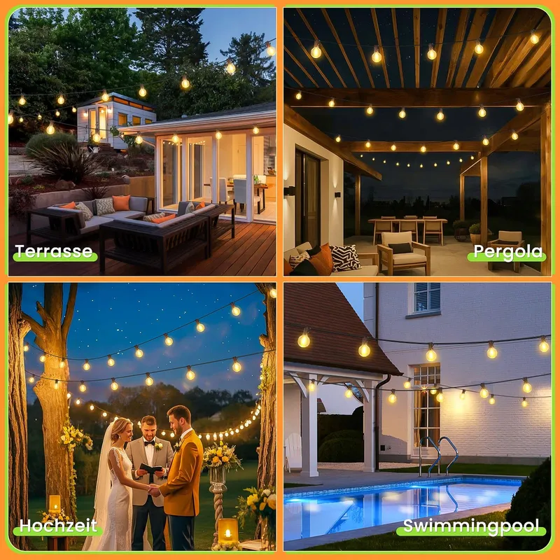 FGRYB Solar Lichtketting Buiten 15M 20+1 G40 met Afstandsbediening — foto 7