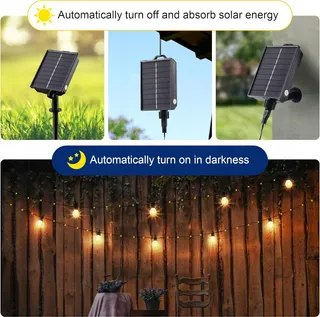 LITARK Solar Lichtketting 20 Lampen 10m 100 LED Afstandsbediening USB — miniatuur 4
