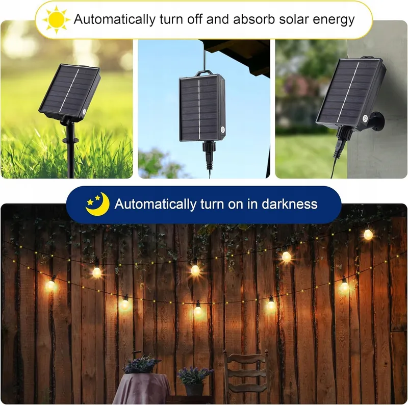 LITARK Solar Lichtketting 20 Lampen 10m 100 LED Afstandsbediening USB — foto 4