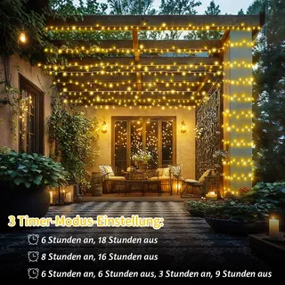 JXLEDAYY 1200 LED Lichtketting Buiten 36M 8 Standen Waterdicht — miniatuur 2