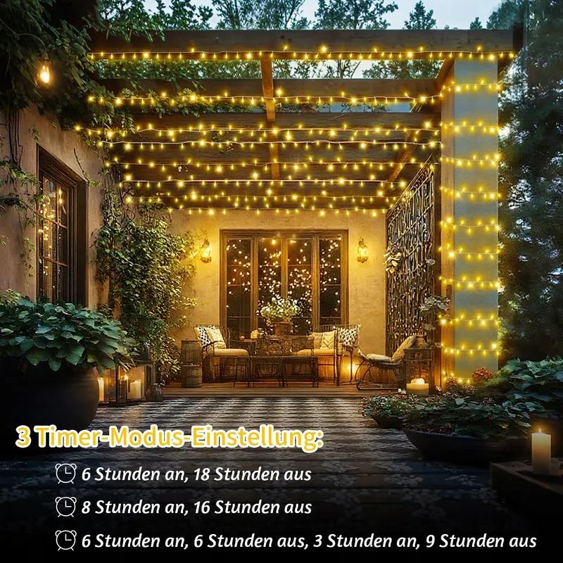 JXLEDAYY 1200 LED Lichtketting Buiten 36M 8 Standen Waterdicht — foto 2
