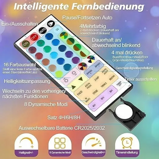STARRYEVER LED Lichtslang 15M IP68 25 Kleuren Afstandsbediening — foto 9