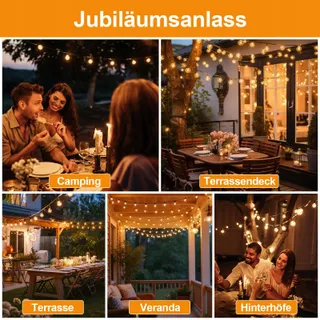 AODLEDY LED Lichtketting Buiten 30m Dimbaar Balkon Tuin Waterdicht — miniatuur 8