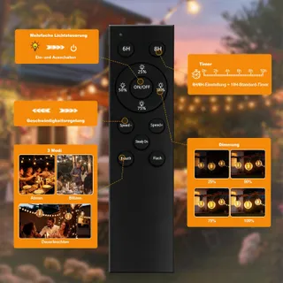AODLEDY LED Lichtketting Buiten 30m Dimbaar Balkon Tuin Waterdicht — miniatuur 4