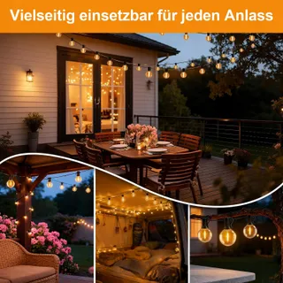 AODLEDY LED Lichtketting Buiten 30m Dimbaar Balkon Tuin Waterdicht — miniatuur 7