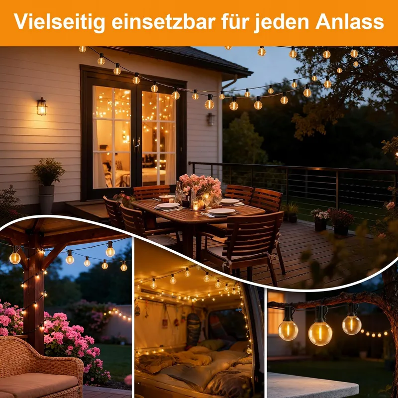 AODLEDY LED Lichtketting Buiten 30m Dimbaar Balkon Tuin Waterdicht — foto 7