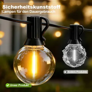 AODLEDY LED Lichtketting Buiten 30m Dimbaar Balkon Tuin Waterdicht — miniatuur 3